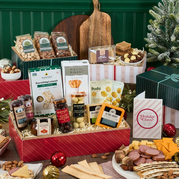 Festive Savory Sweet Indulgent Charcuterie Gourmet Holiday Gift Basket
