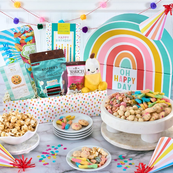Confetti, Candy, & Chocolate Ultimate Birthday Surprise Gift Basket