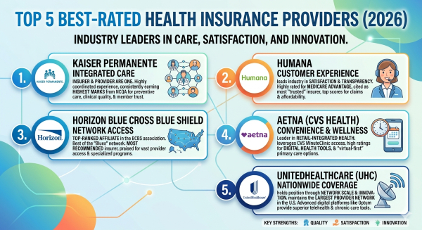 Top 5 Best-Rated Health Insurance Providers