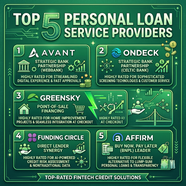 Top 5 Best-Rated Personal Loan Service Providers