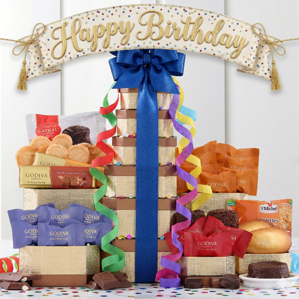 Godiva Happy Birthday Chocolate & Decadent Sweets Gift Basket