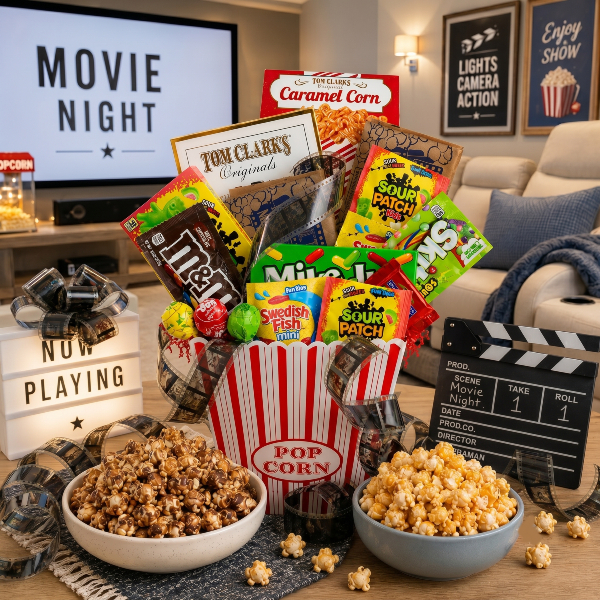 M&M’s Movie Night Nostalgic Popcorn Ultimate Candy Gift Basket